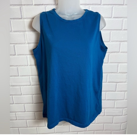 Lands' End Bundle 2 Sleeveless Tops Lemon Print & Blue/size M - Picture 5 of 9